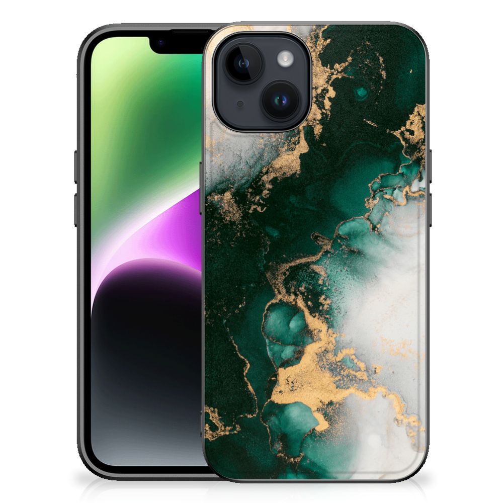 Marmeren Print Telefoonhoesje voor iPhone 15 Marmer Groen