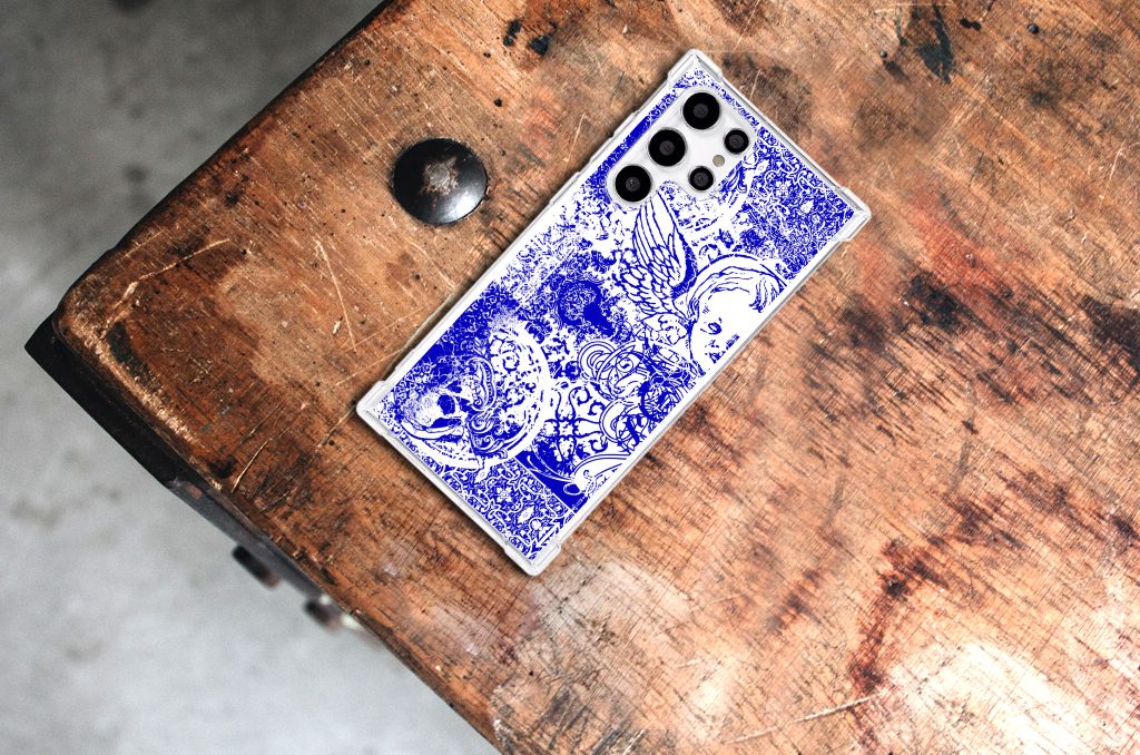 Extreme Case Samsung Galaxy S22 Ultra Angel Skull Blauw B2C Telecom