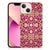 Siliconen Hoesje iPhone 13 mini Barok Pink met sierlijk design en gouden florale patronen đ¸.