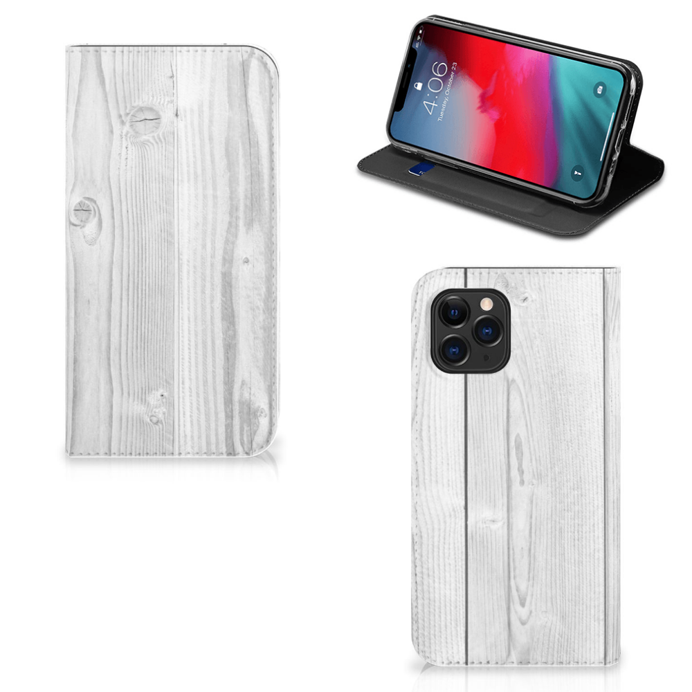 Apple iPhone 11 Pro Book Wallet Case White Wood