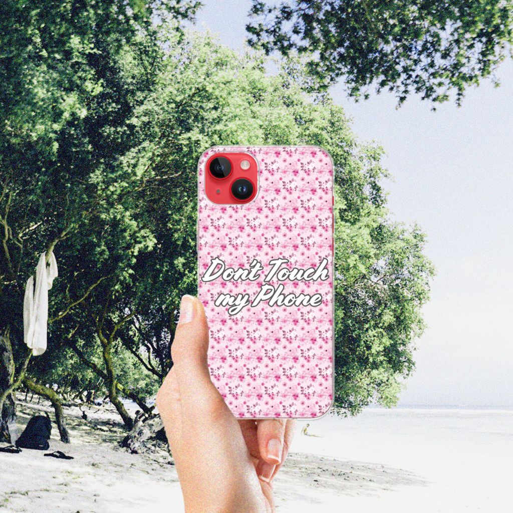 iPhone 14 Plus Silicone-hoesje Flowers Pink DTMP B2C Telecom