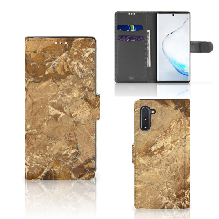 Samsung Galaxy Note 10 Bookcase Marmer Creme