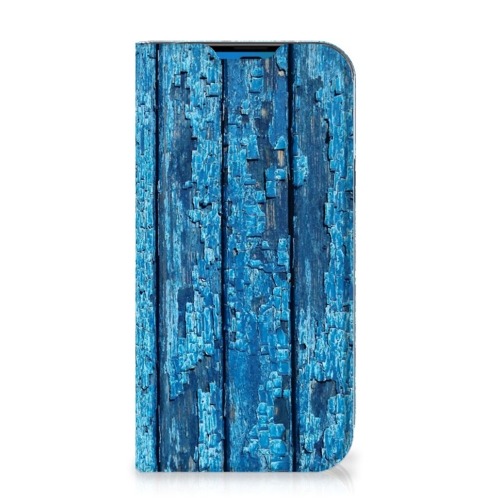 iPhone 14 Pro Book Wallet Case Wood Blue - B2C Telecom