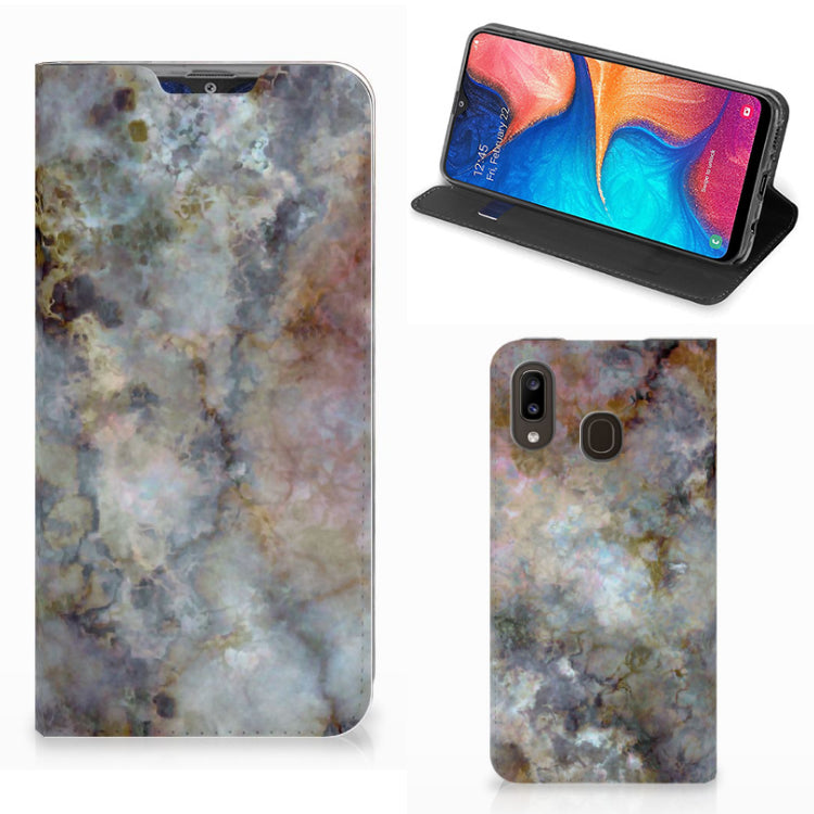 Samsung Galaxy A30 Standcase Marmer Grijs