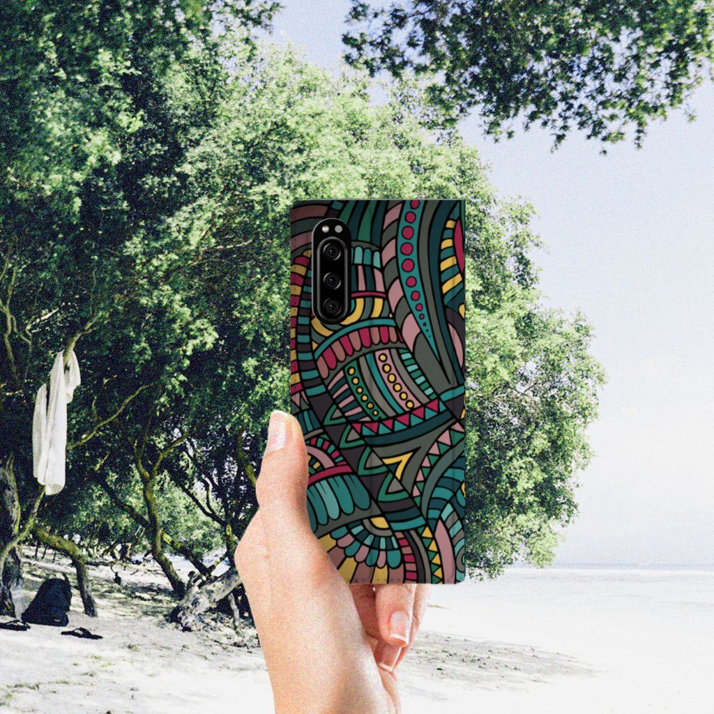 Sony Xperia 5 Hoesje met Magneet Aztec - B2C Telecom