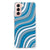 Samsung Galaxy S21 FE Doorzichtige Silicone Hoesje Waves Blue B2C Telecom