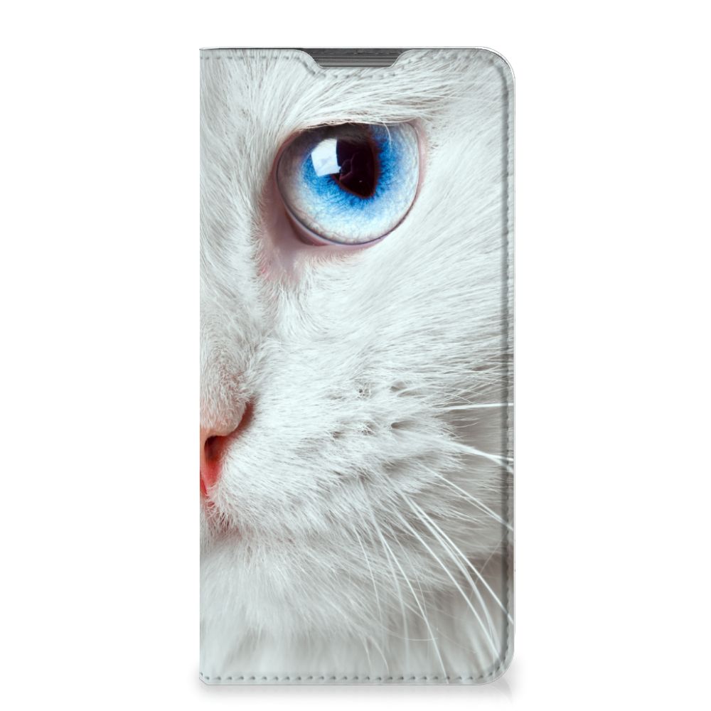 Motorola Moto G52 | Moto G82 Hoesje maken Witte Kat - B2C Telecom