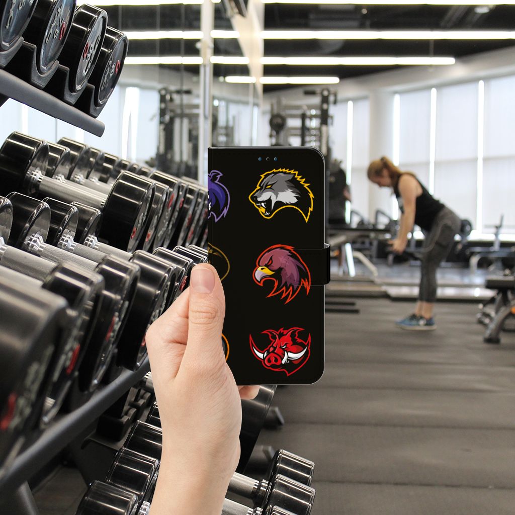 Nokia 1.4 Leuk Hoesje Cartoon met sportieve cartoon logo's in de sportschool.