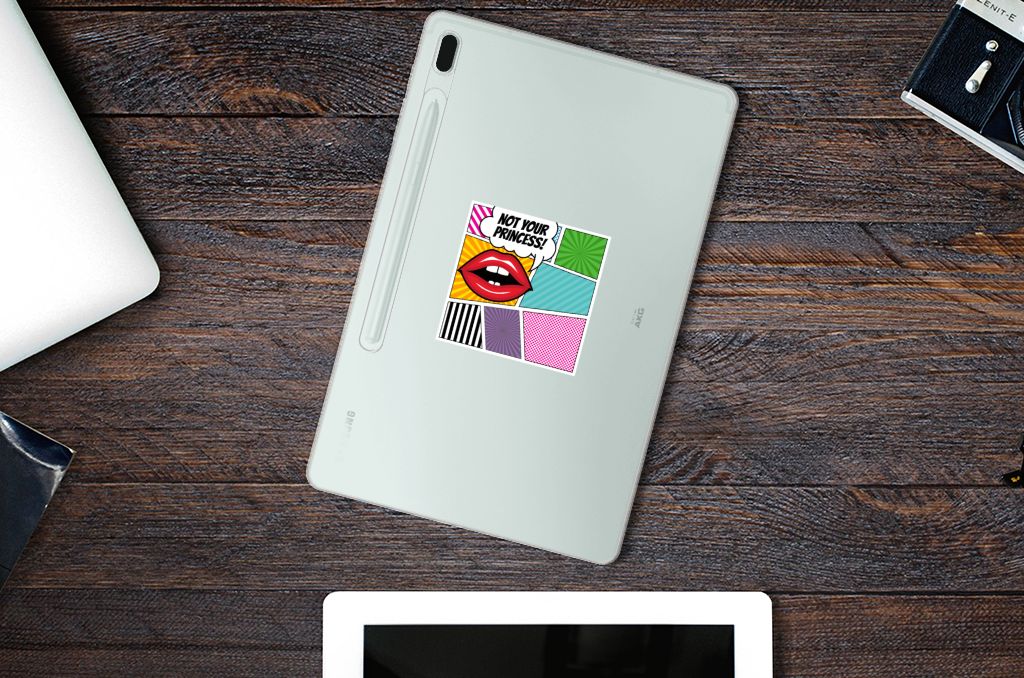 Samsung Galaxy Tab S7FE Leuke Siliconen Hoes Popart Princess - B2C Telecom