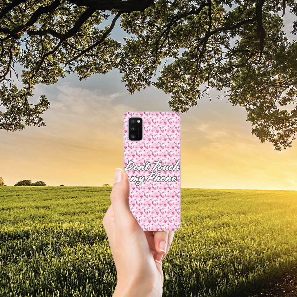 Samsung Galaxy A41 Silicone-hoesje Flowers Pink DTMP B2C Telecom