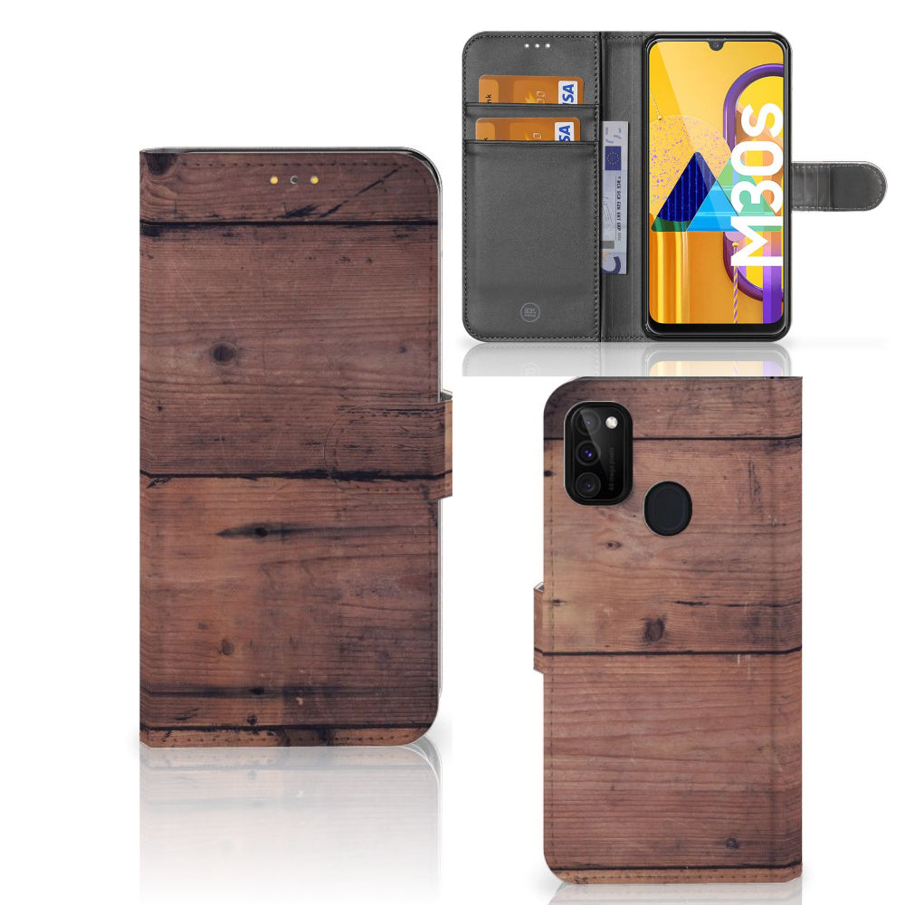 Samsung Galaxy M21 | M30s Book Style Case Old Wood