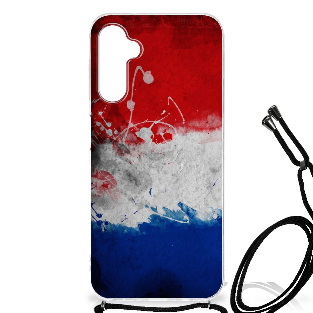 Samsung Galaxy A14 5G Cover Case Nederland met Nederlands Vlag design, gemaakt van flexibel rubber.