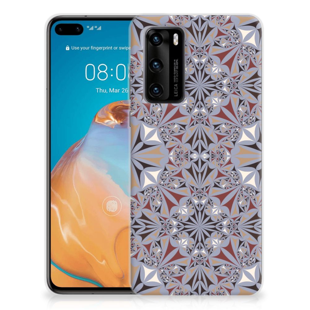 Huawei P40 TPU Siliconen Hoesje Flower Tiles B2C Telecom