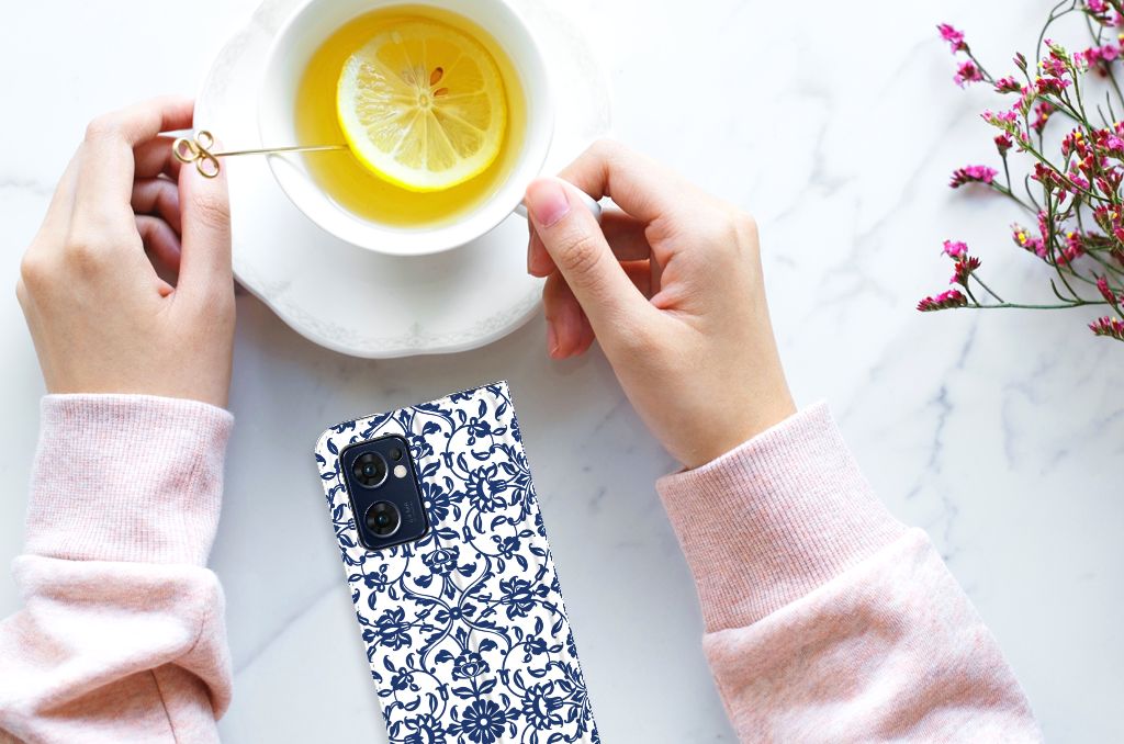 OPPO Find X5 Lite | Reno7 5G Smart Cover Flower Blue - B2C Telecom