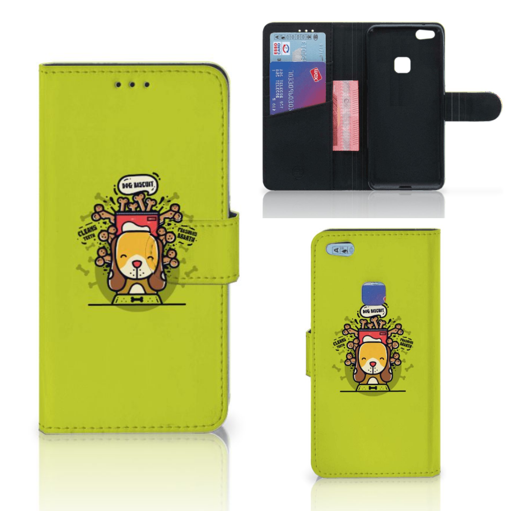 Huawei P10 Lite Leuk Hoesje Doggy Biscuit