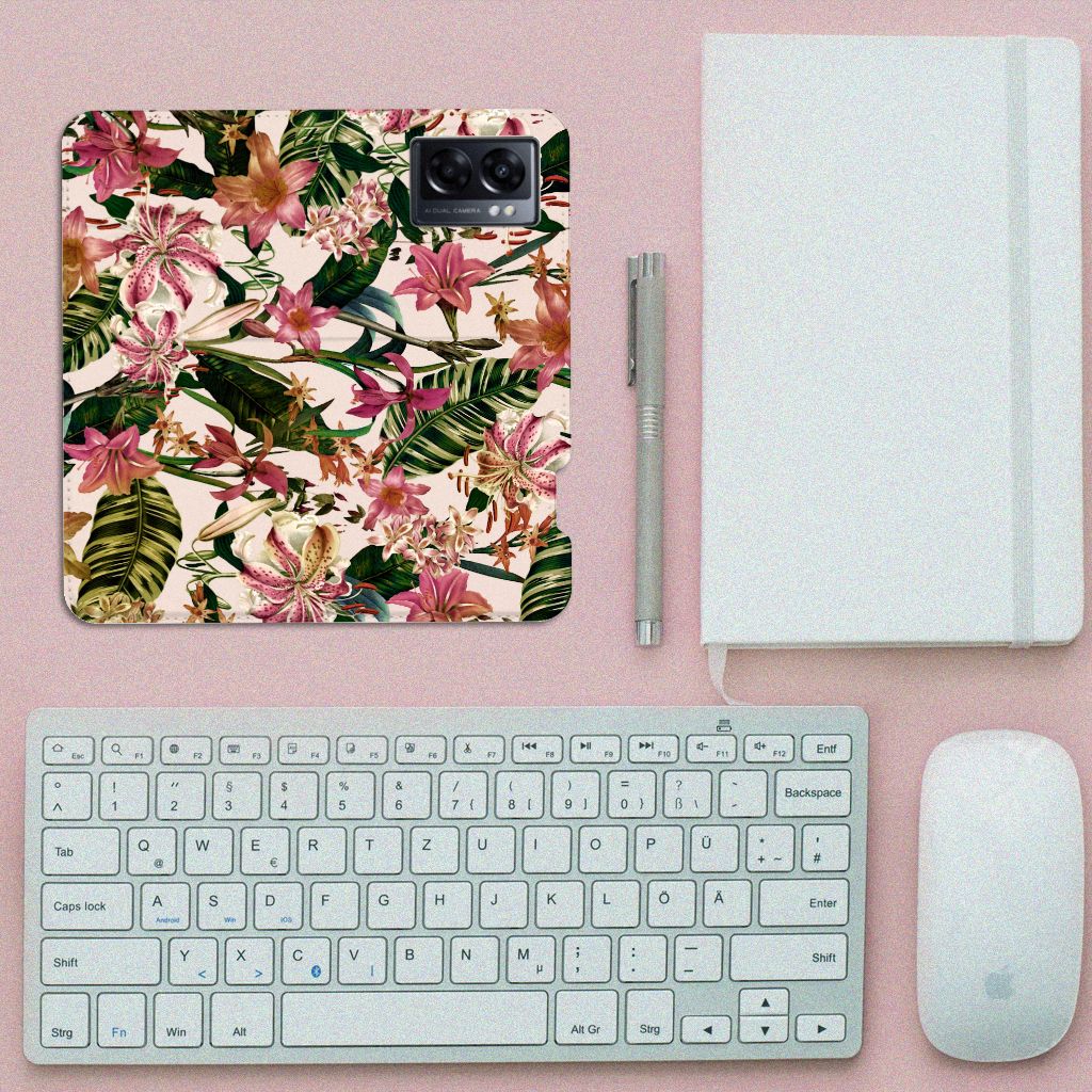 OPPO A77 5G | A57 5G Smart Cover Flowers - B2C Telecom