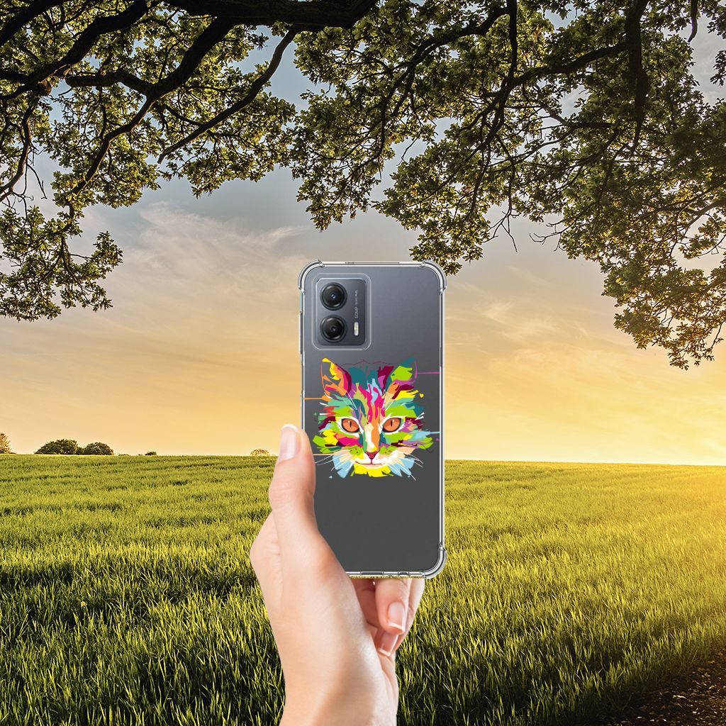 Motorola Moto G53 Stevig Bumper Hoesje Cat Color B2C Telecom