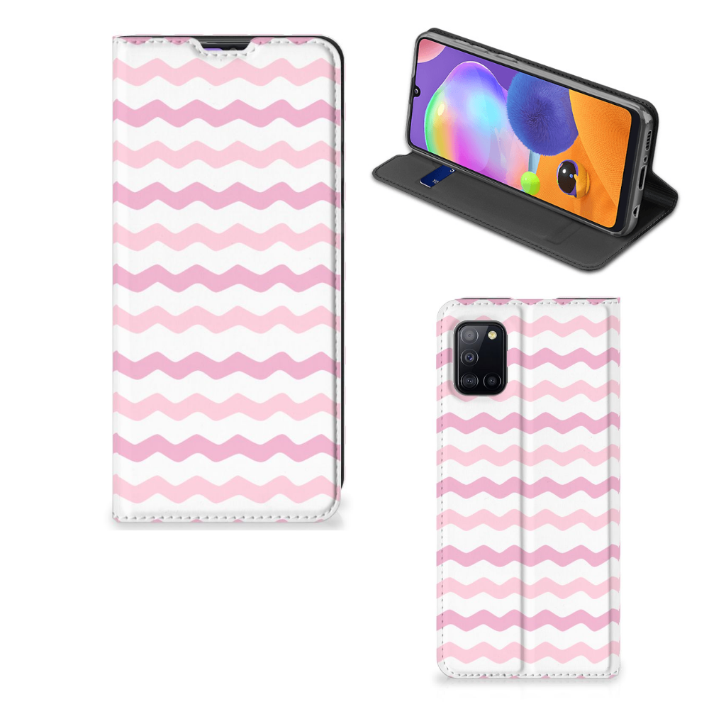 Samsung Galaxy A31 Hoesje met Magneet Waves Roze - B2C Telecom