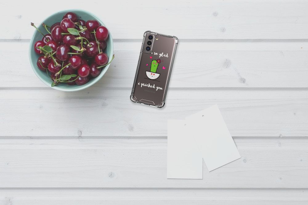 Samsung Galaxy S21 Stevig Bumper Hoesje Cactus Glad B2C Telecom