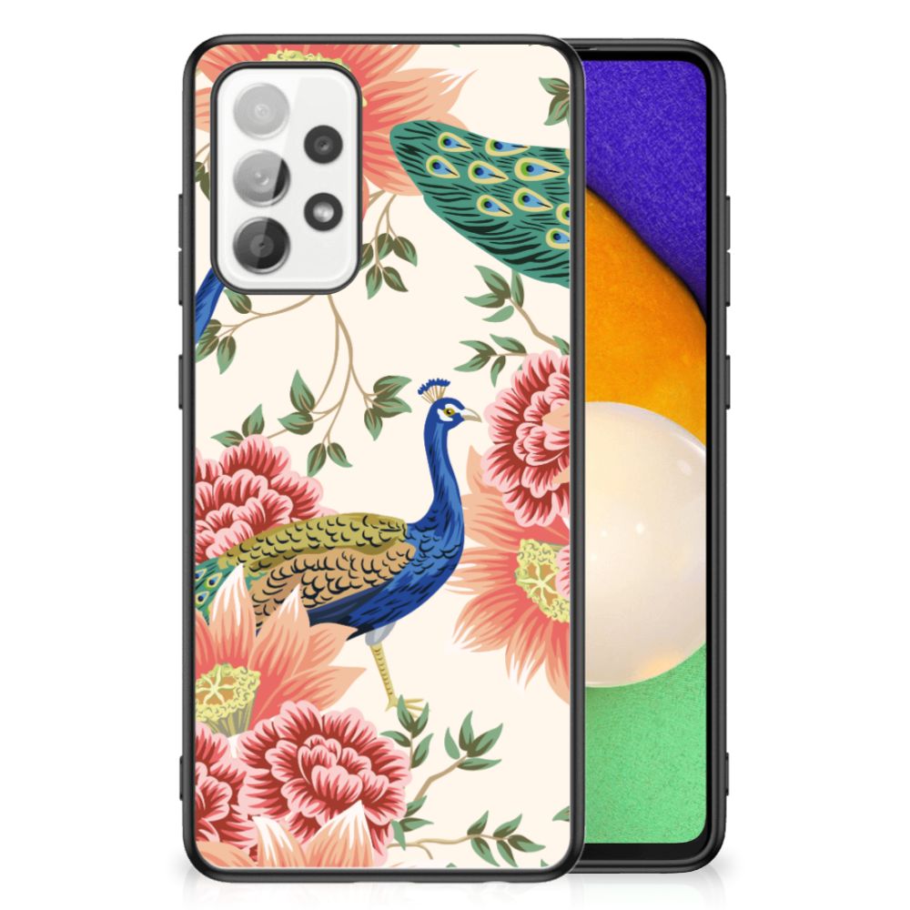 Dierenprint Telefoonhoesje voor Samsung Galaxy A52 | A52s (5G/4G) Pink Peacock B2C Telecom