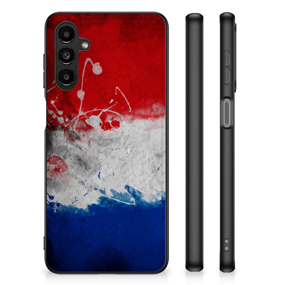 Samsung Galaxy A14 5G Silicone Case Nederland met vlaggen print in rood, wit en blauw.