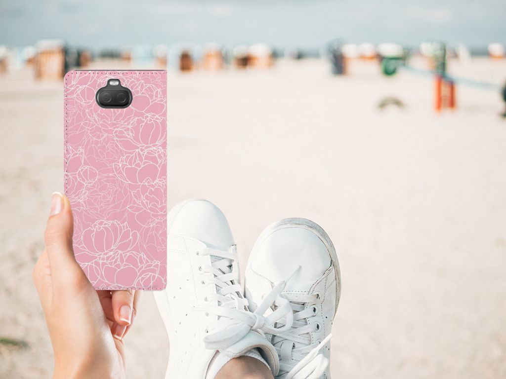 Sony Xperia 10 Smart Cover White Flowers