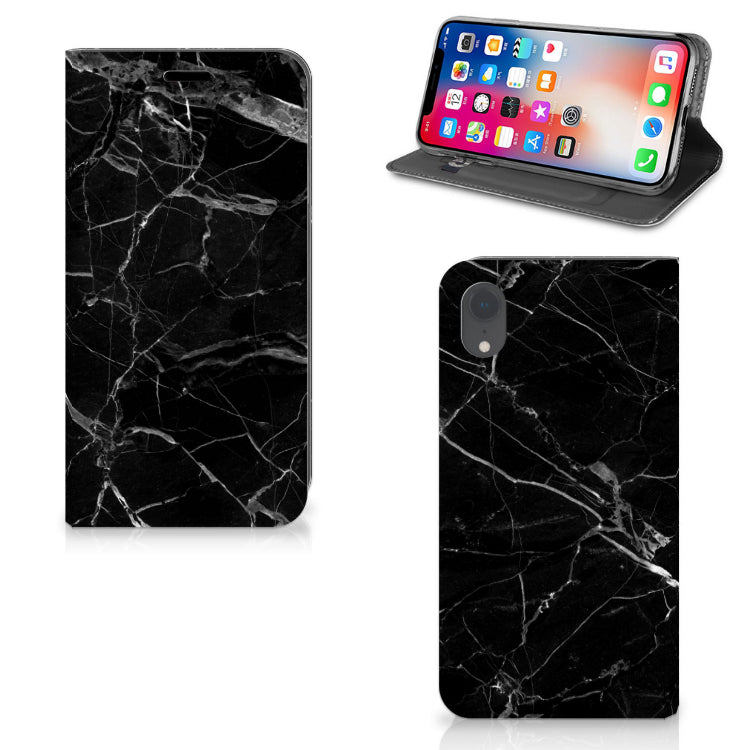 Apple iPhone Xr Standcase Marmer Zwart - Origineel Cadeau Vader
