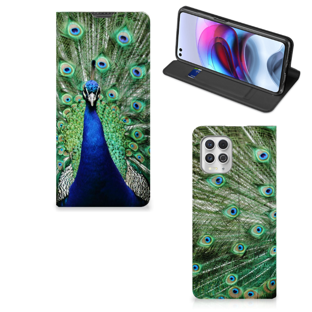 Motorola Moto G100 Hoesje maken Pauw - B2C Telecom