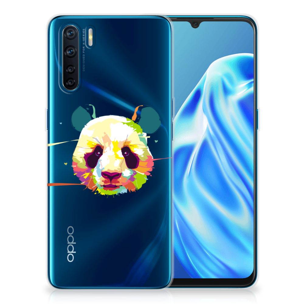 OPPO A91 Telefoonhoesje met Naam Panda Color