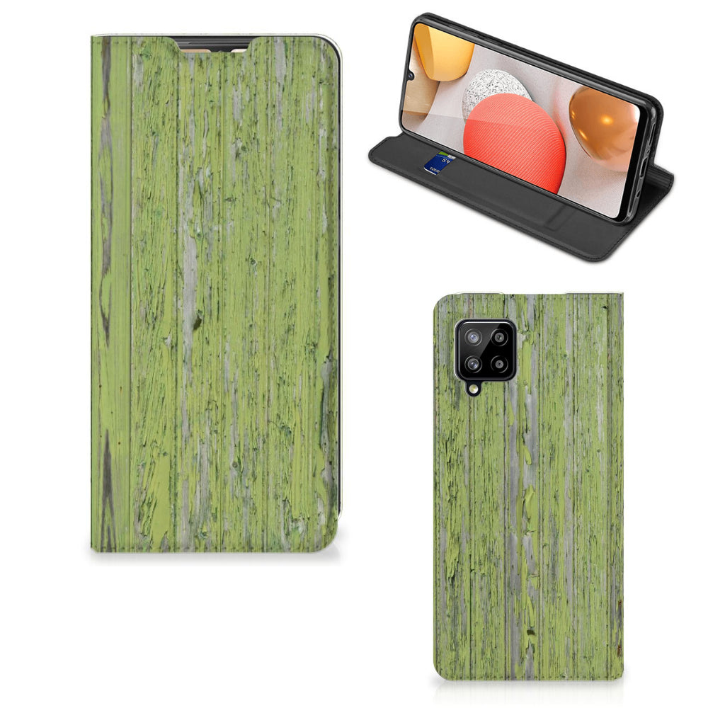 Samsung Galaxy A42 Book Wallet Case Green Wood