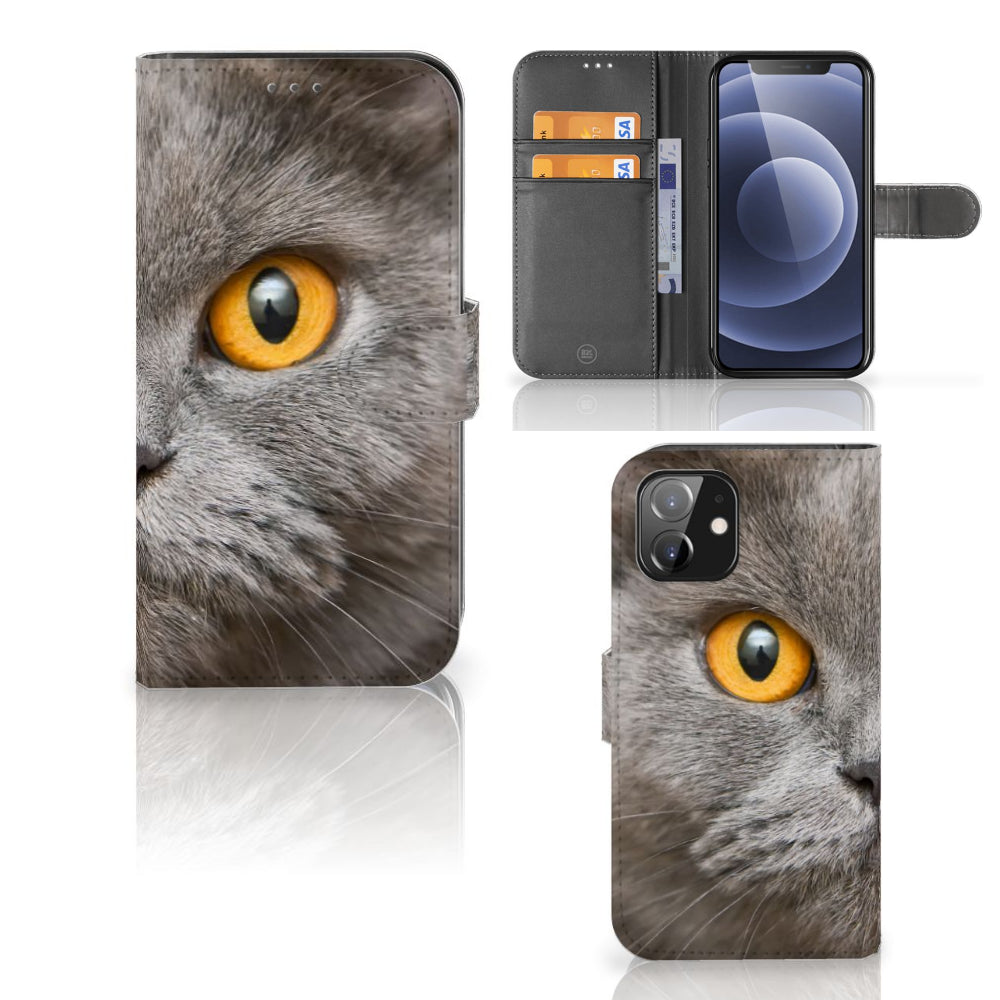 Telefoonhoesje met Pasjes iPhone 12 | 12 Pro (6.1") Britse Korthaar