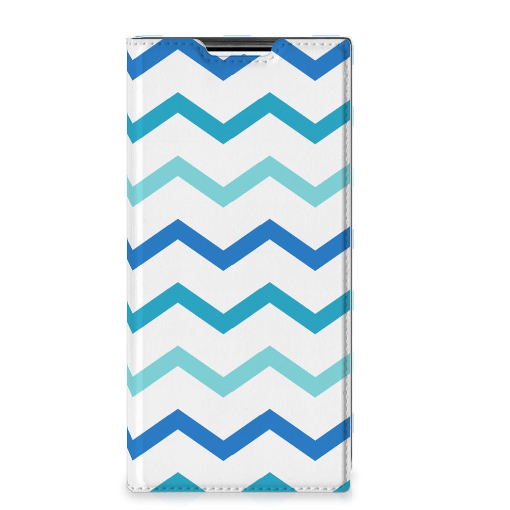 Samsung Galaxy S22 Ultra Hoesje met Magneet Zigzag Blauw - B2C Telecom