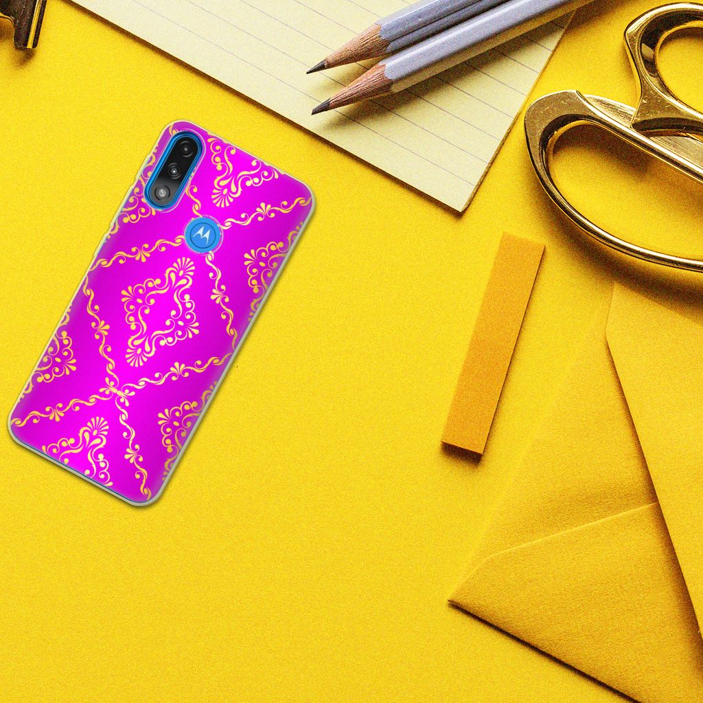 Siliconen Hoesje Motorola Moto E7/E7i Power Barok Roze B2C Telecom