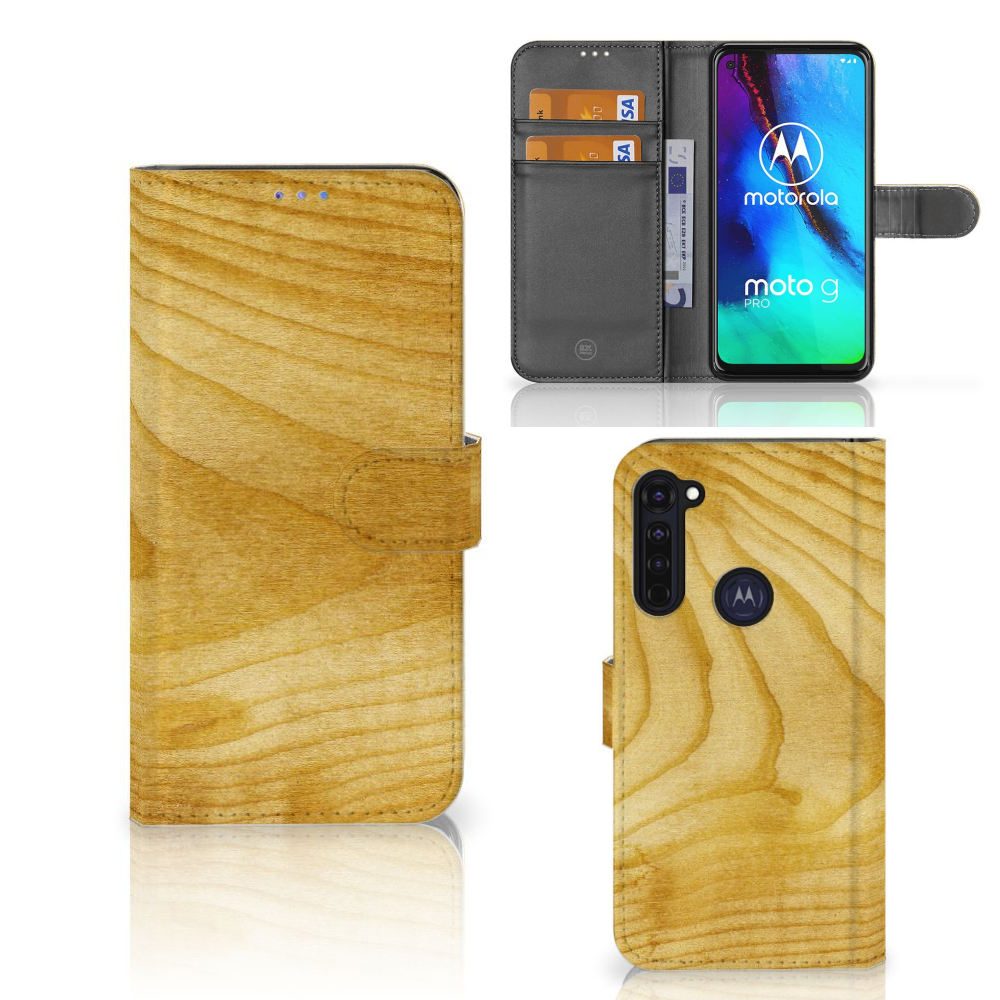 Motorola Moto G Pro Book Style Case Licht Hout