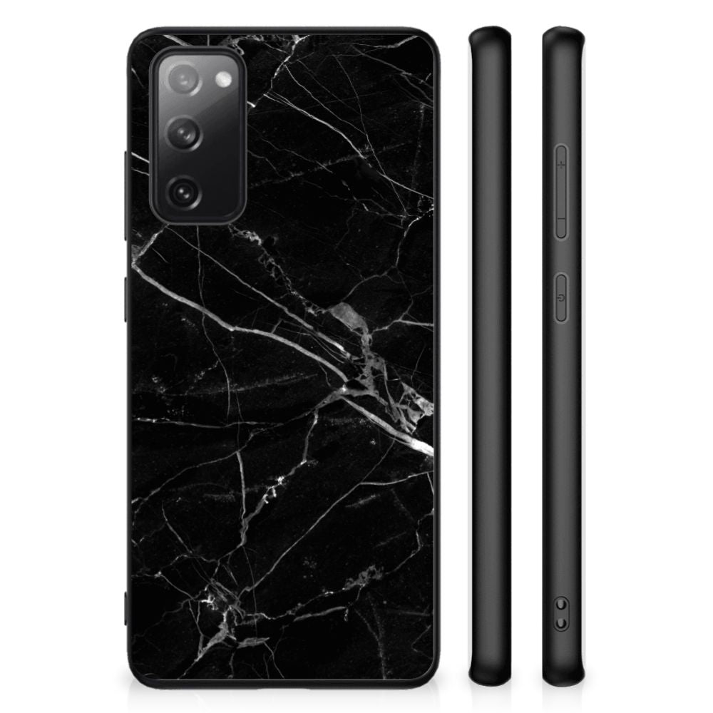 Samsung Galaxy S20 FE Marmeren Print Telefoonhoesje Marmer Zwart - Origineel Cadeau Vader B2C Telecom