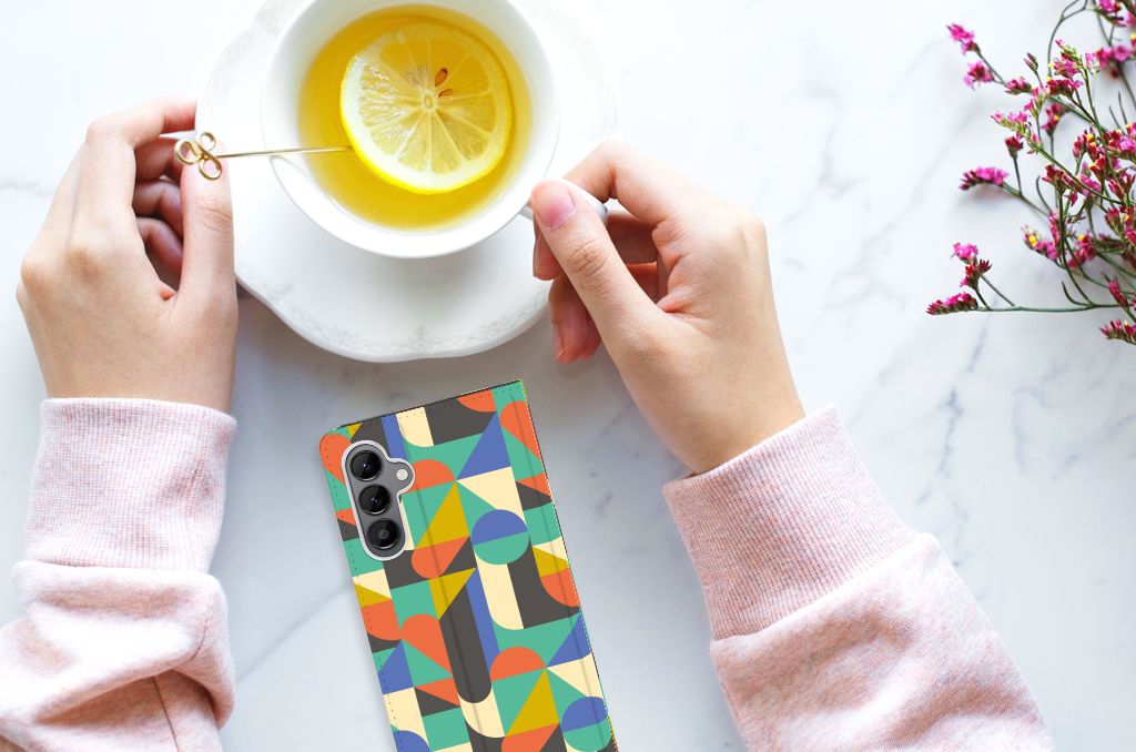 Samsung Galaxy A34 Hoesje met Magneet Funky Retro - B2C Telecom