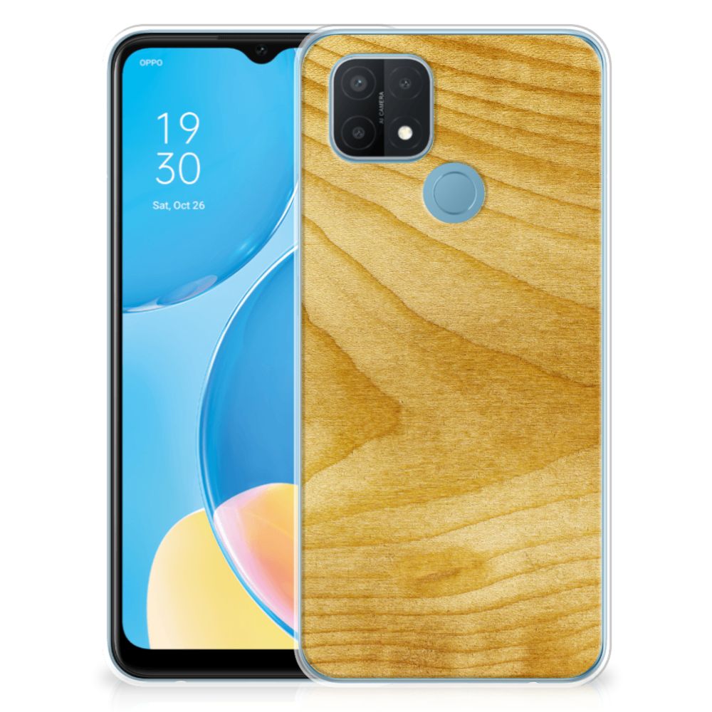 OPPO A15 Bumper Hoesje Licht Hout B2C Telecom