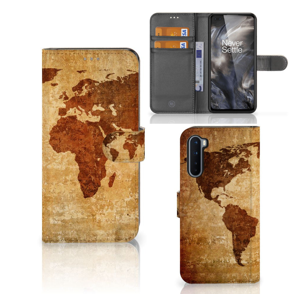 OnePlus Nord Flip Cover Wereldkaart