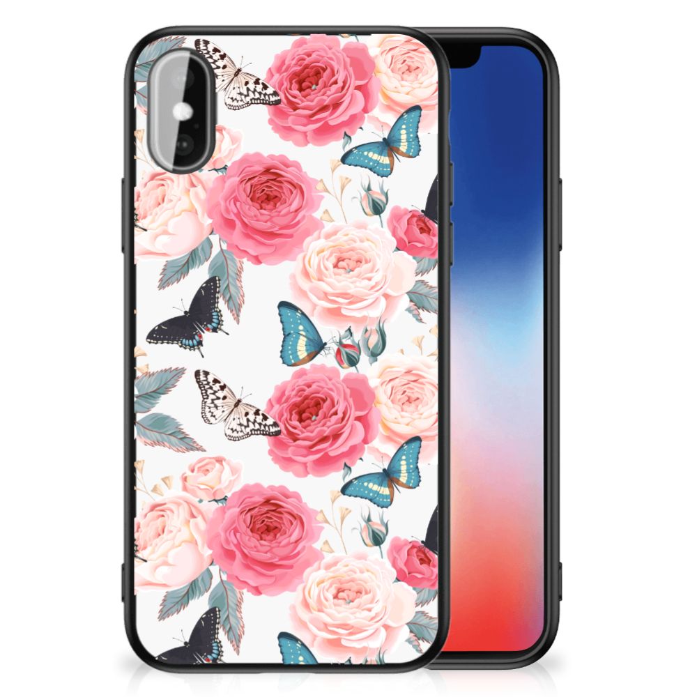 iPhone X | Xs Bloemen Hoesje Butterfly Roses B2C Telecom