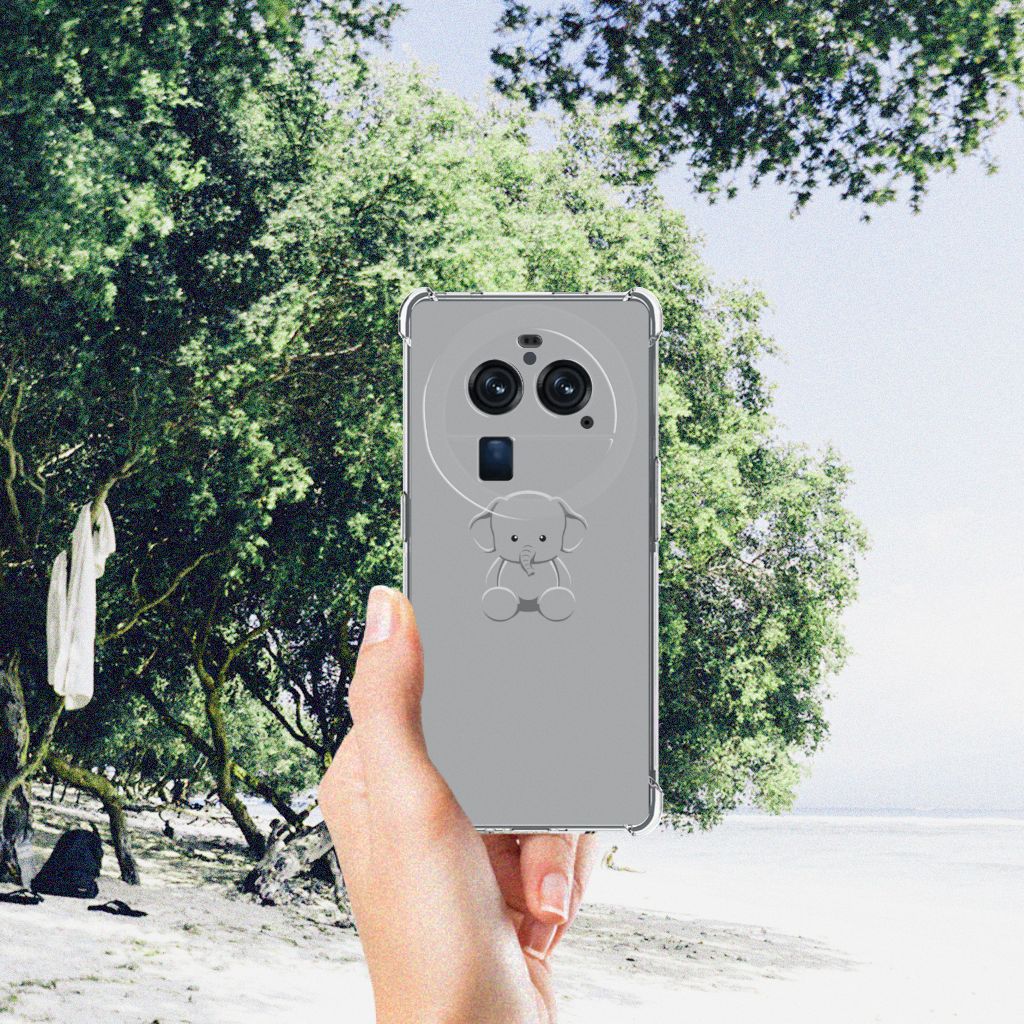 OPPO Find X6 Pro Stevig Bumper Hoesje Grijs Baby Olifant B2C Telecom