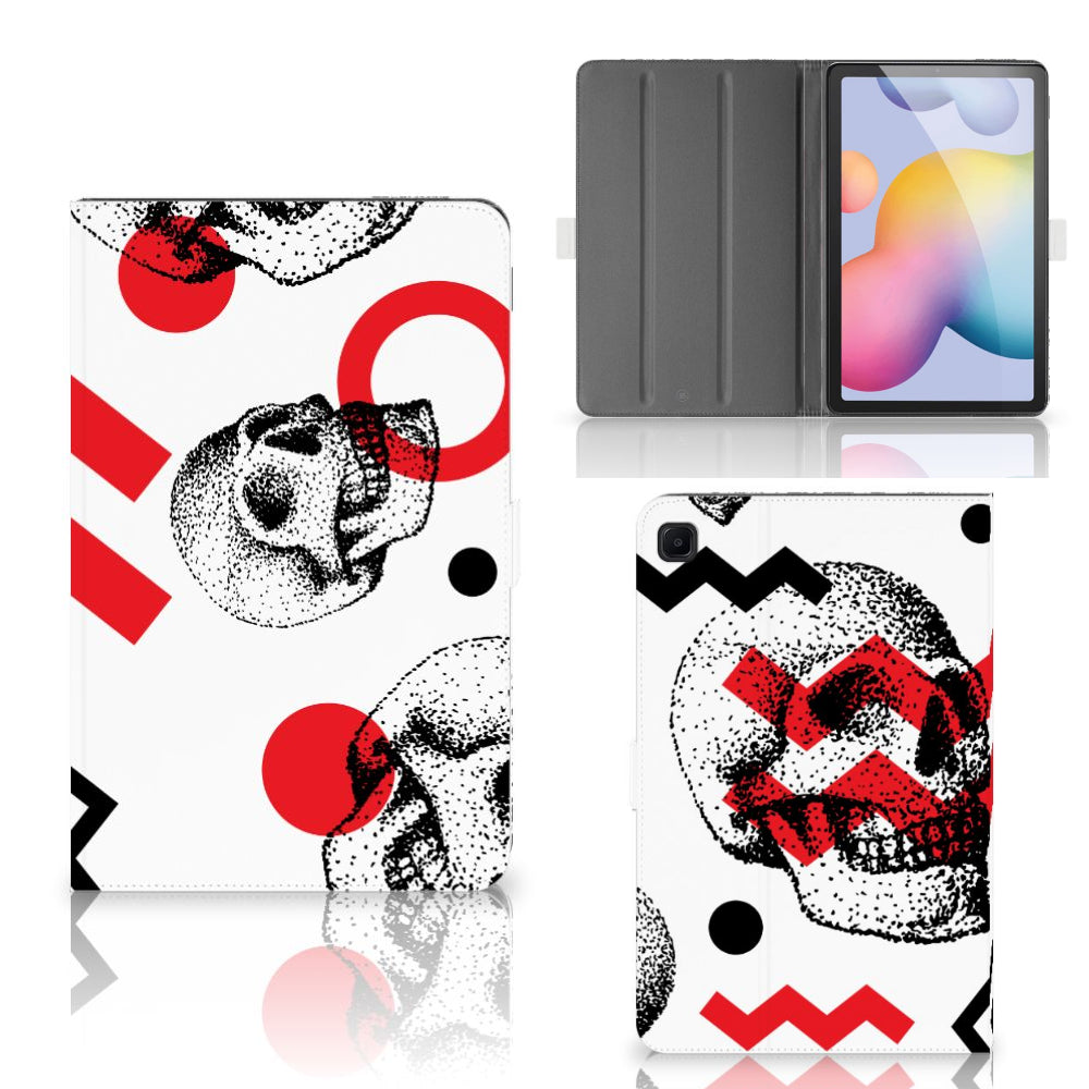 Tablettasje Samsung Galaxy Tab S6 Lite | S6 Lite (2022) Skull Red