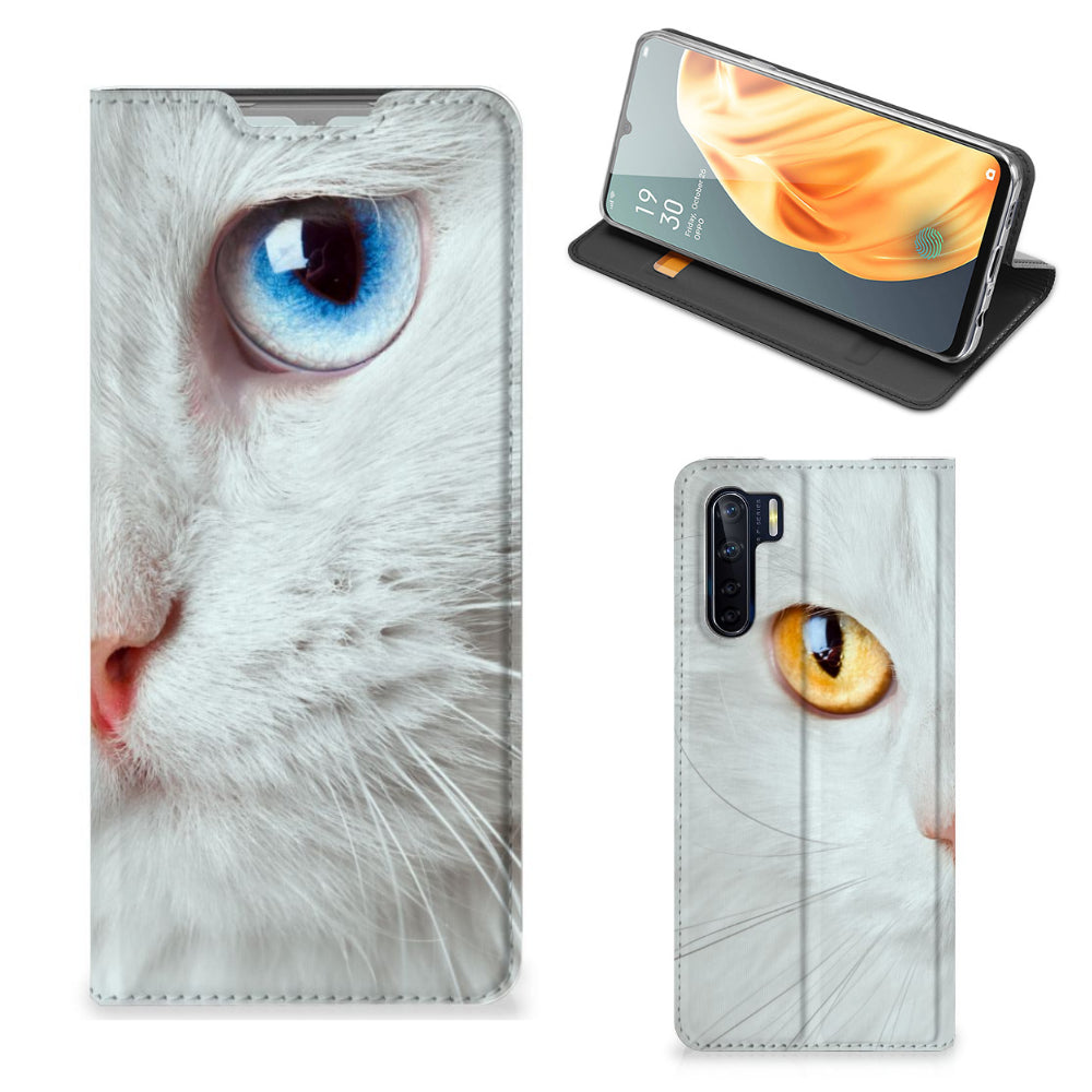OPPO Reno3 | A91 Hoesje maken Witte Kat