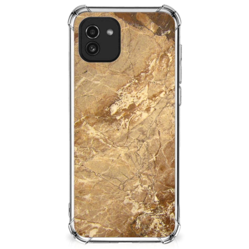 Samsung Galaxy A03 Anti-Shock Hoesje Marmer Creme B2C Telecom