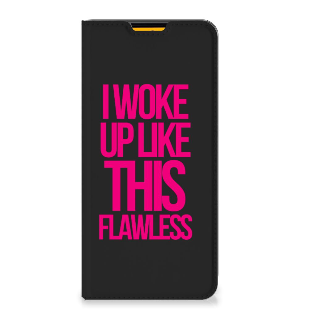 Samsung Galaxy M52 Hoesje met tekst Woke Up - Origineel Cadeau Zelf Maken - B2C Telecom