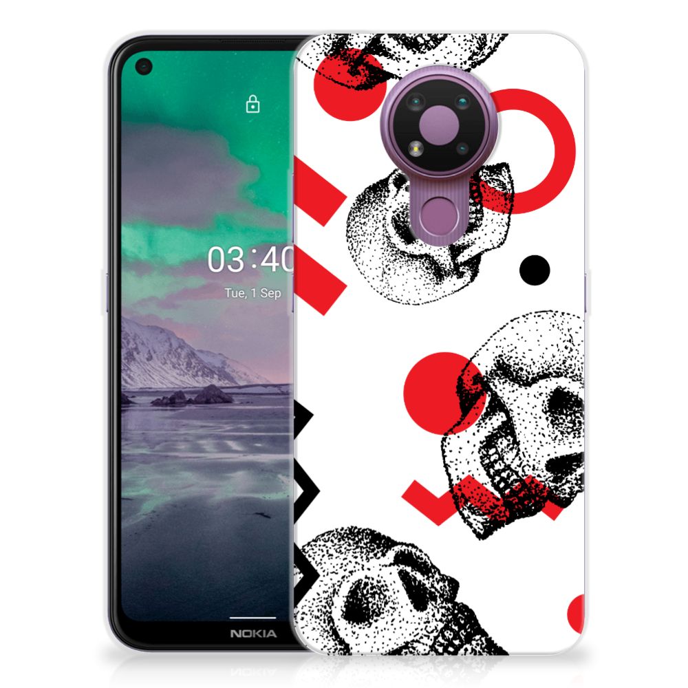 Silicone Back Case Nokia 3.4 Skull Red B2C Telecom