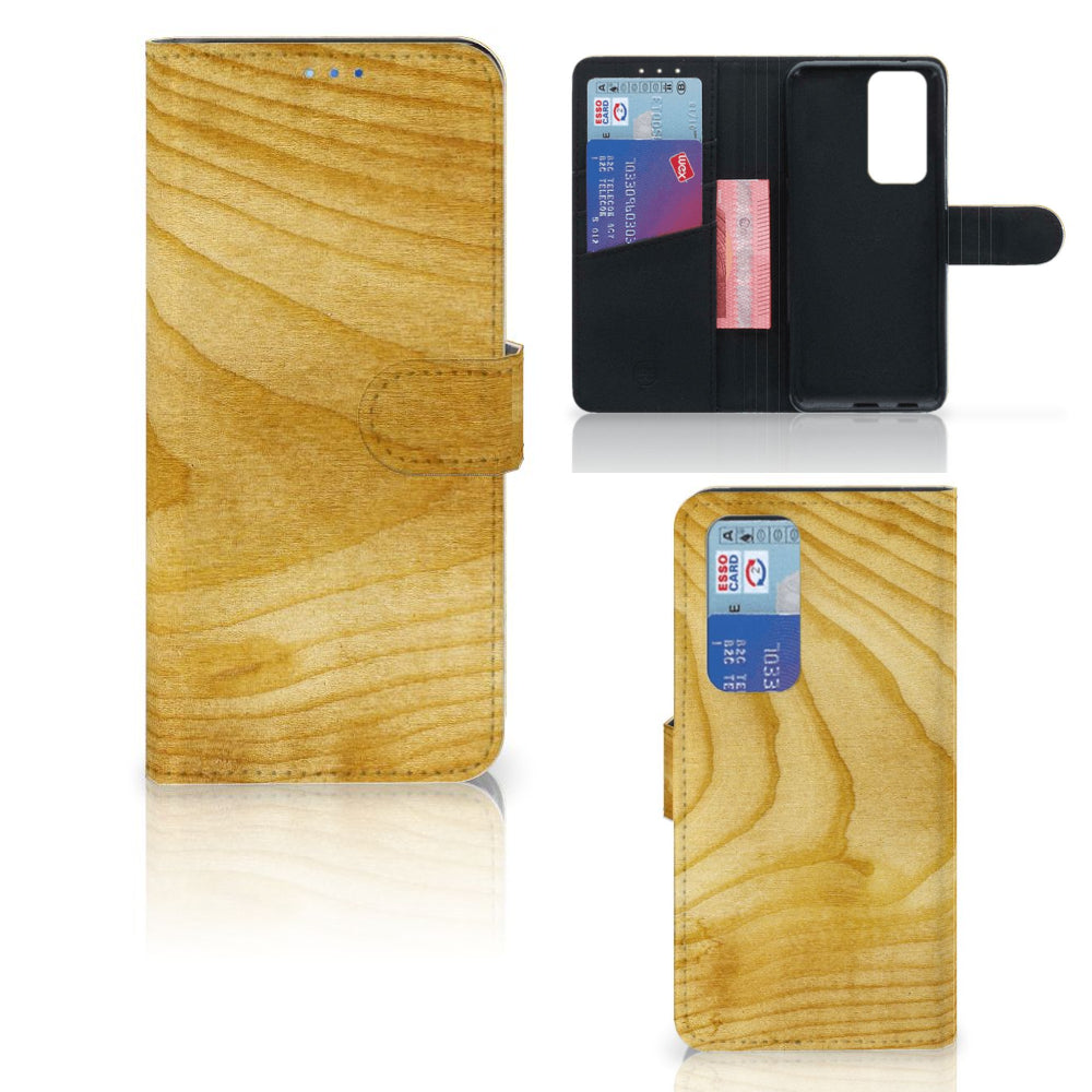 OPPO Find X3 Neo 5G Book Style Case Licht Hout