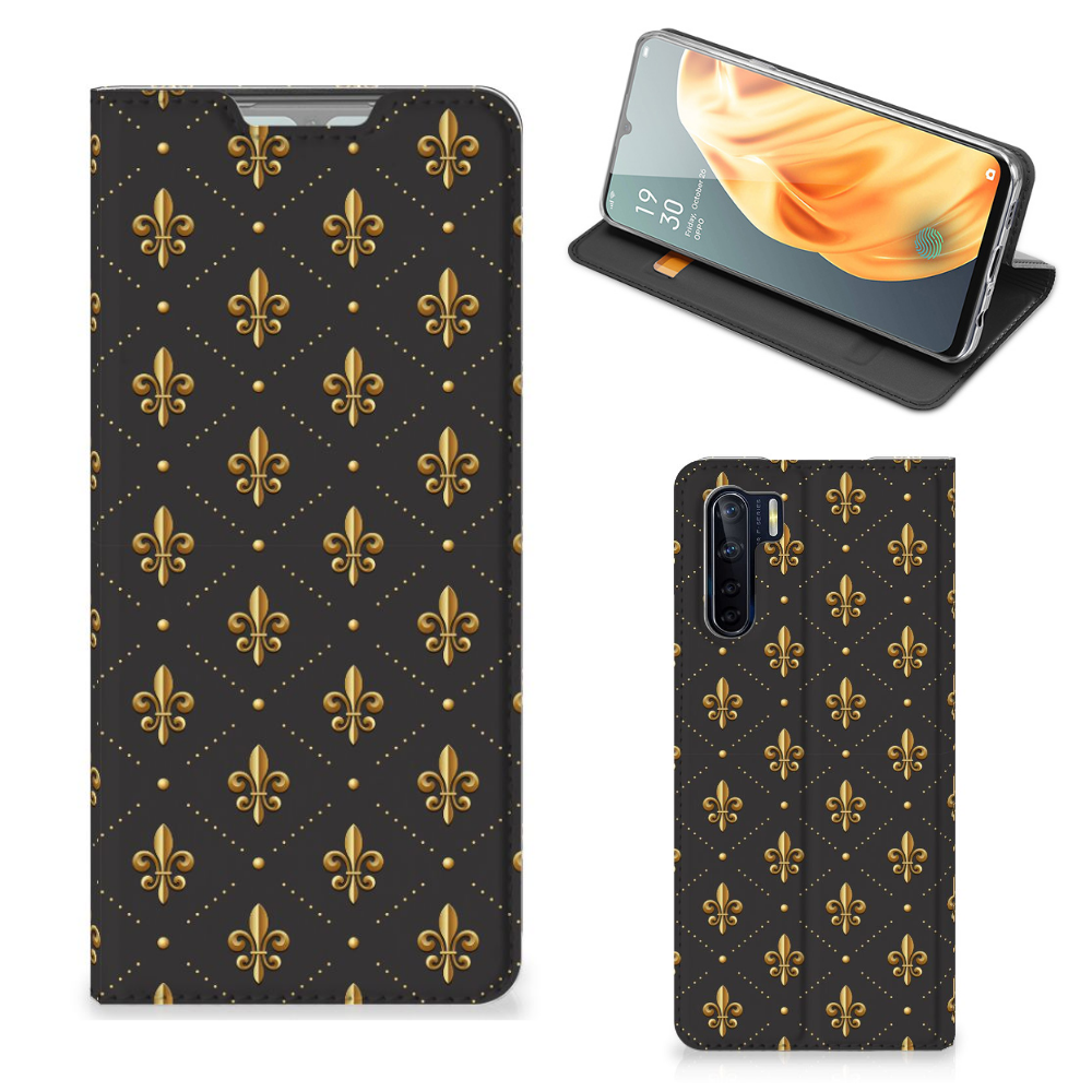 OPPO Reno3 | A91 Hoesje met Magneet Franse Lelie - B2C Telecom