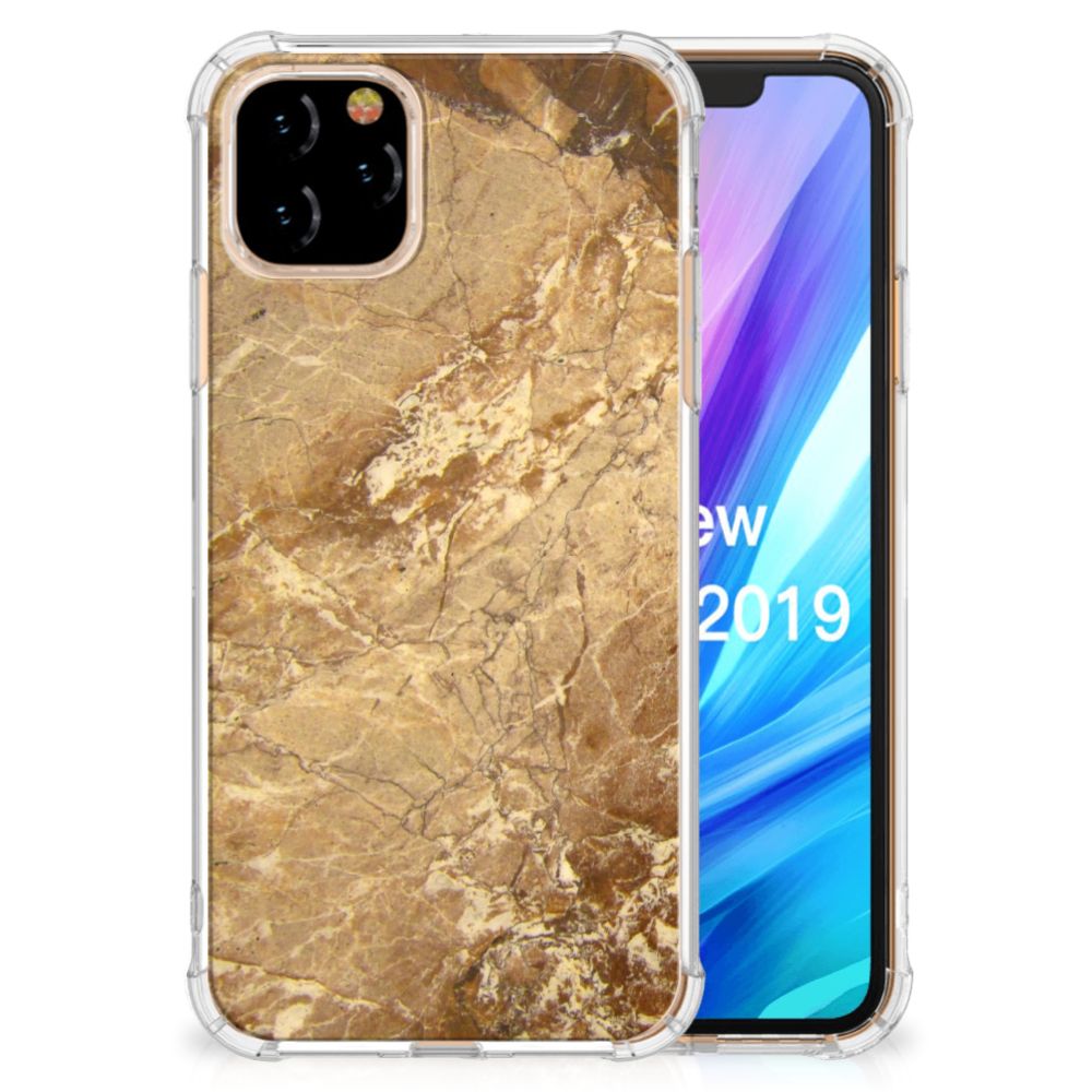 Apple iPhone 11 Pro Anti-Shock Hoesje Marmer Creme