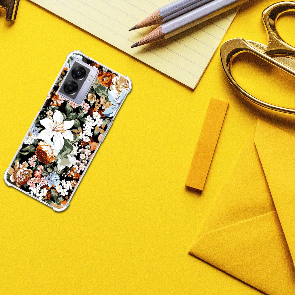 Case voor OPPO A77 5G | A57 5G Dark Flowers - B2C Telecom