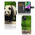 iPhone 15 Telefoonhoesje met Pasjes Panda met panda print en magnetische sluitclip.